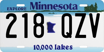 MN license plate 218QZV