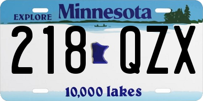MN license plate 218QZX