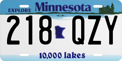 MN license plate 218QZY