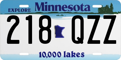 MN license plate 218QZZ