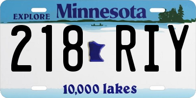 MN license plate 218RIY