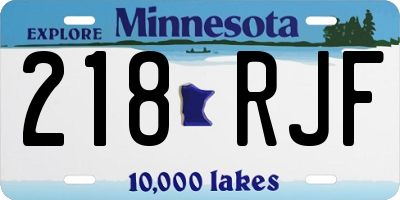 MN license plate 218RJF