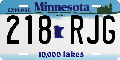 MN license plate 218RJG