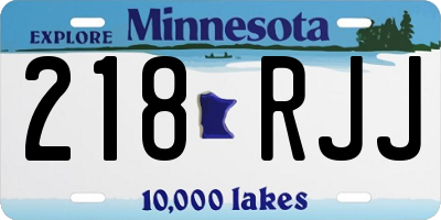 MN license plate 218RJJ
