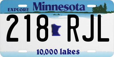 MN license plate 218RJL