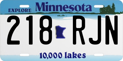 MN license plate 218RJN