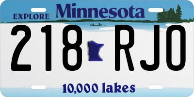MN license plate 218RJO