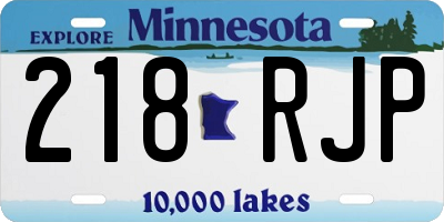 MN license plate 218RJP