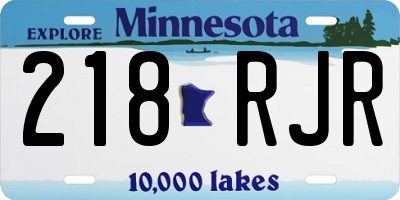 MN license plate 218RJR