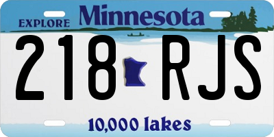 MN license plate 218RJS