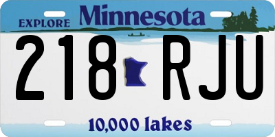 MN license plate 218RJU