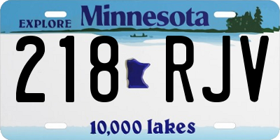 MN license plate 218RJV