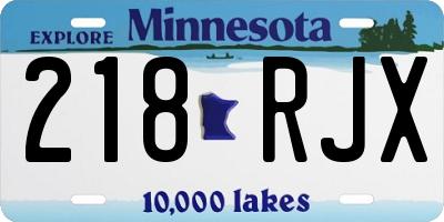 MN license plate 218RJX