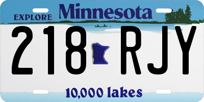 MN license plate 218RJY