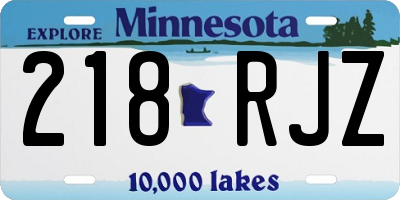 MN license plate 218RJZ