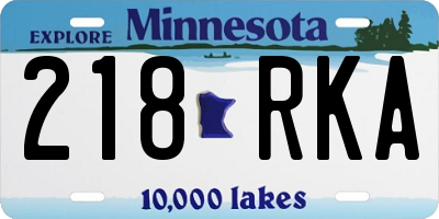 MN license plate 218RKA