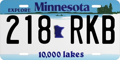 MN license plate 218RKB