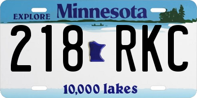 MN license plate 218RKC