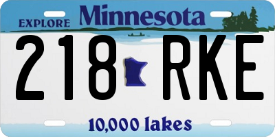 MN license plate 218RKE
