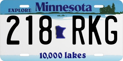 MN license plate 218RKG