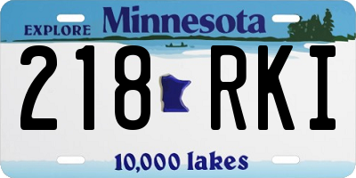 MN license plate 218RKI