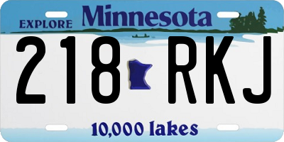 MN license plate 218RKJ