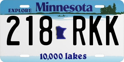 MN license plate 218RKK