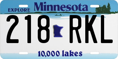 MN license plate 218RKL