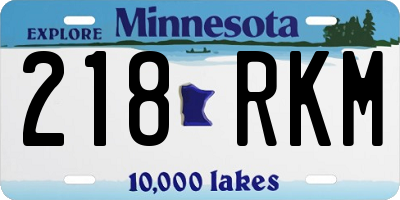 MN license plate 218RKM
