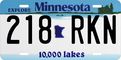 MN license plate 218RKN