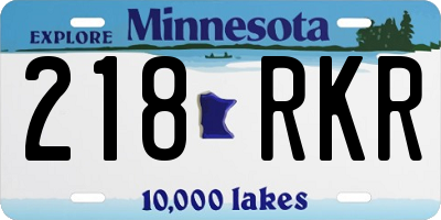 MN license plate 218RKR