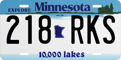MN license plate 218RKS