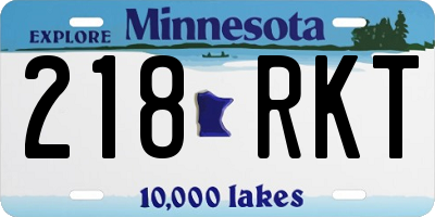 MN license plate 218RKT