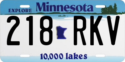 MN license plate 218RKV