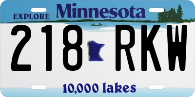 MN license plate 218RKW