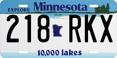 MN license plate 218RKX