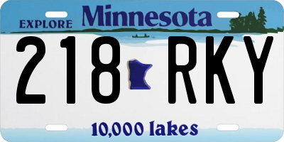 MN license plate 218RKY