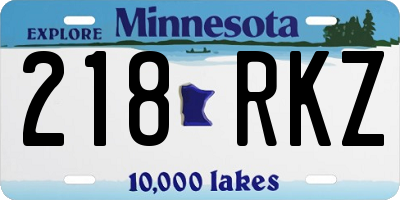 MN license plate 218RKZ