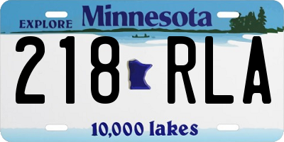 MN license plate 218RLA