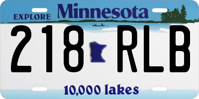MN license plate 218RLB