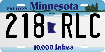 MN license plate 218RLC