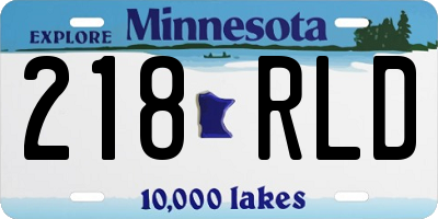 MN license plate 218RLD