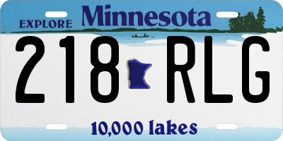 MN license plate 218RLG