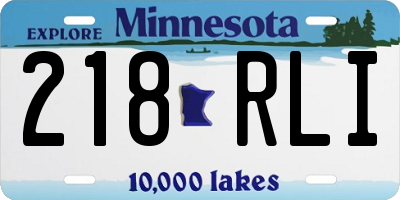 MN license plate 218RLI