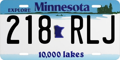 MN license plate 218RLJ