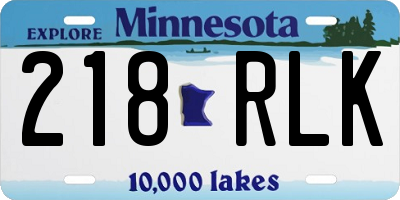MN license plate 218RLK