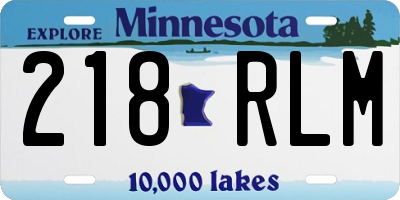 MN license plate 218RLM