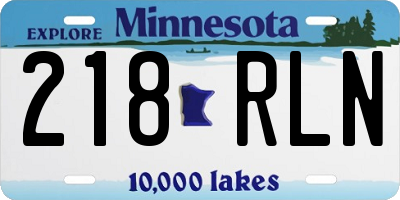 MN license plate 218RLN