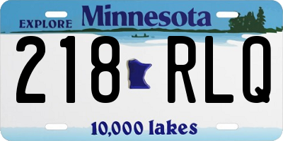 MN license plate 218RLQ