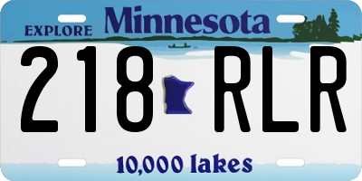 MN license plate 218RLR